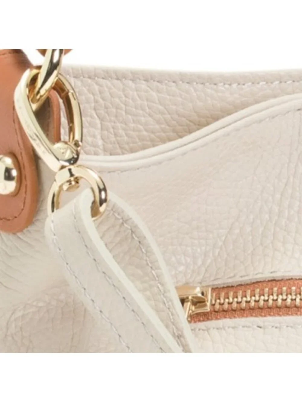 VALENTINA Made In Italy Leather Double Pocket Hobo